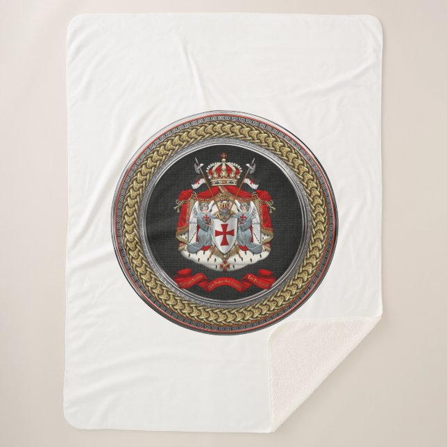 [300] Knights Templar Coat of Arms Sherpa Blanket (Front)