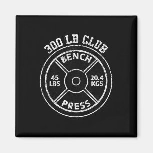 300 Lbs Pound Bench Press Club Gym Weightlifting P Magnet