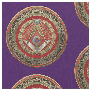 [300] Master Mason - Gold Square & Compasses Fabric