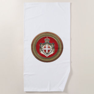 [300] Order of Malta - SMOM Coat of Arms Beach Towel