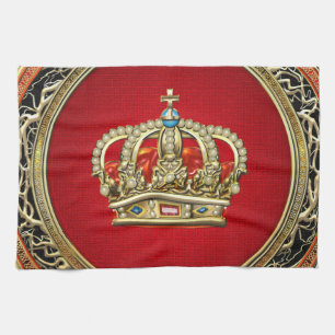 [300] Prince-Princess King-Queen Crown [Belg.Gold] Tea Towel