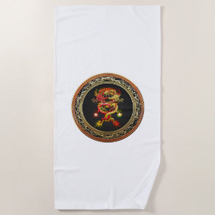 [300] Red and Yellow Dragons Beach Towel