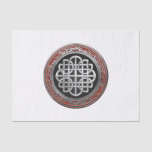 [300] Sacred Celtic Silver Knot Cross Tissue Paper
