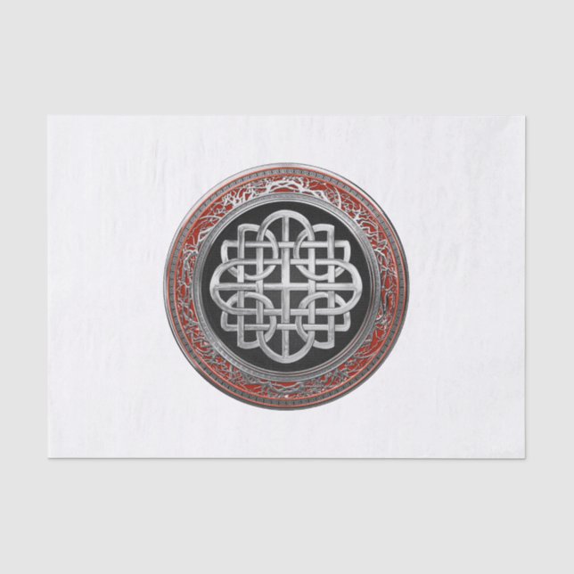 [300] Sacred Celtic Silver Knot Cross Tissue Paper (Front)