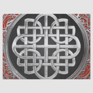 [300] Sacred Celtic Silver Knot Cross Tissue Paper