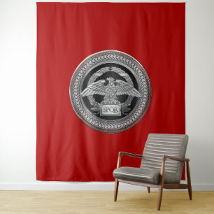 [300] Silver Roman Imperial Eagle over Medallion Tapestry