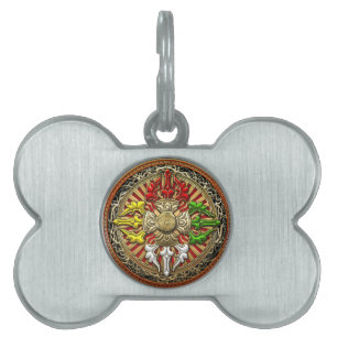 [300] Tibetan Double Dorje Mandala Pet Name Tag