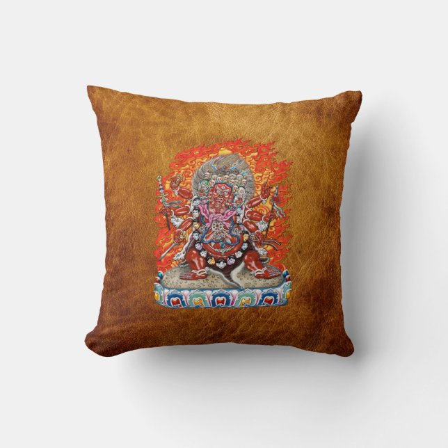 [300] Tibetan Thangka  - Wrathful Deity Hayagriva Cushion (Front)