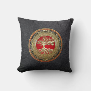 [300] Treasure Trove: Celtic Tree of Life [Gold] Cushion