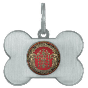 [300] Two Gold Ninurtas with Tree of Life Pet ID Tag