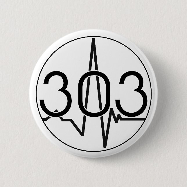 303 waveform 6 cm round badge (Front)