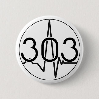 303 waveform 6 cm round badge