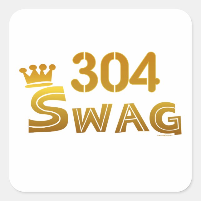 304 West Virginia Swag Square Sticker (Front)