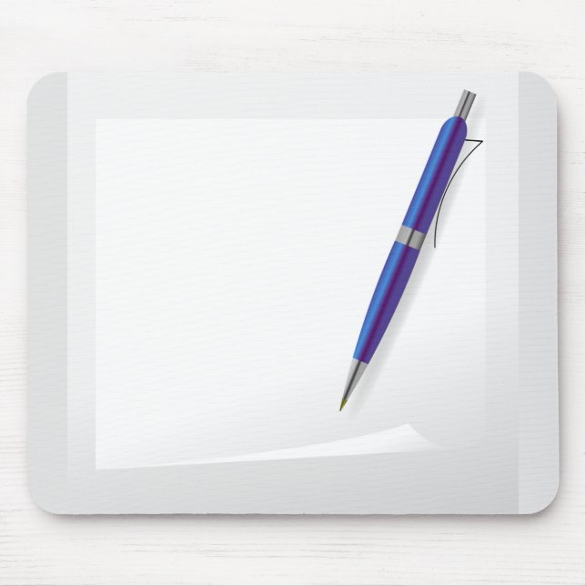 3081Blue Pen and Paper Mouse Pad (Front)