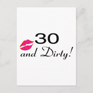 30 And Dirty Lips Postcard