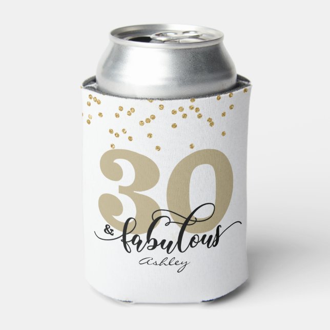 30 and Fabulous Birthday Can Cooler (Can Front)