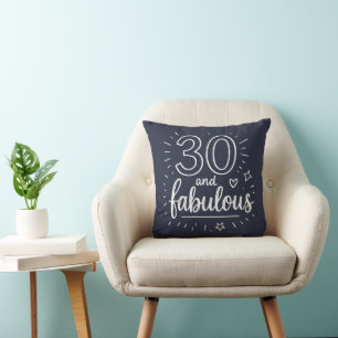 30 and Fabulous Doodle Happy 30th Birthday  Cushion
