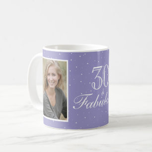 30 and Fabulous Elegant Birthday Photo Coffee Mug