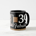 30 and Fabulous Gold Glitter 2 Photo 30th Birthday Mug<br><div class="desc">30 and Fabulous Gold Glitter 2 Photos 30th Birthday Mug. Add your photos - you can use an old and new photo.</div>