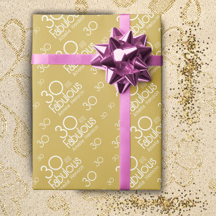 30 and Fabulous Modern 30th Birthday Wrapping Paper