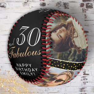 30 and Fabulous Quote Black 3 Photo 30th Birthday Softball