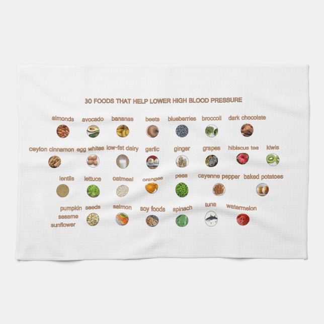 30 Best Foods that help lower high blood pressure Tea Towel (Horizontal)