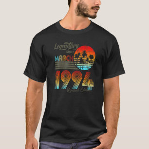 30  Birthday 30 Legendary Since March 1993     T-Shirt