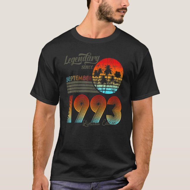30 Birthday Legendary Since September 1993 T-Shirt (Front)