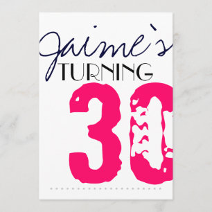30 Birthday Party Invitation Neon and gray