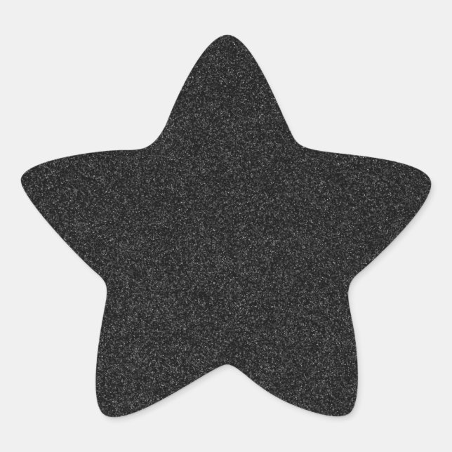 30 Black Glitter Print Sparkles Star Sticker (Front)