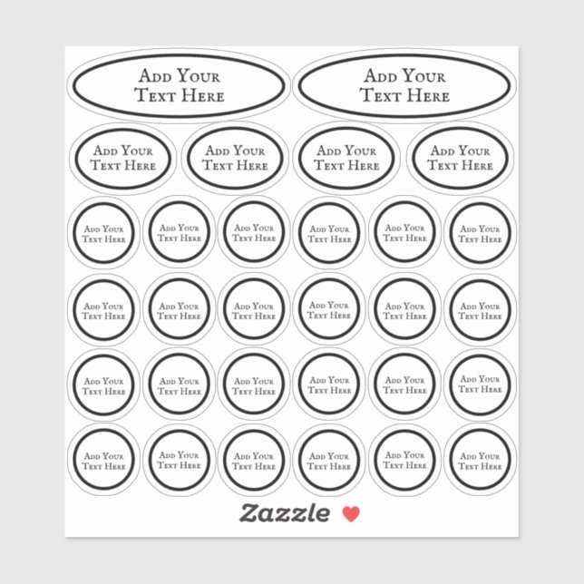 30 Blank Add Text Black & White Circle Template (Sheet)