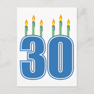 30 Candles (Blue / Green) Postcard