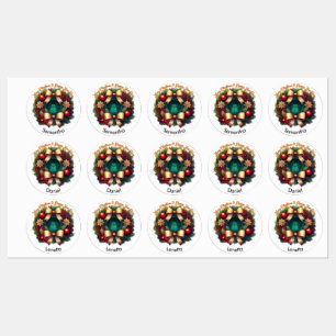 30 Christmas Gift Custom Name Tag Labels