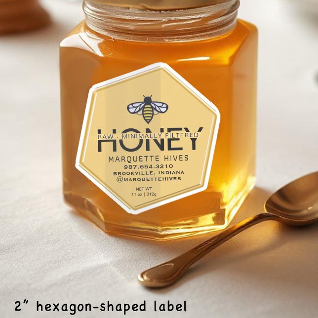 30 Custom-Cut Vinyl Hexagon Shaped Honey Labels (Creator Uploaded)