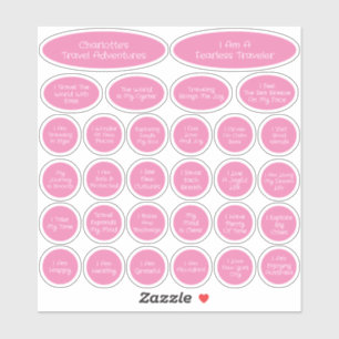 30 Cute Pink & White Travel Affirmation Template