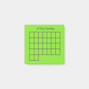 30 Day Tracker Green Sticky Note