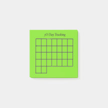30 Day Tracker Green Sticky Notes