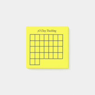 30 Day Tracking Yellow Post-It Notes