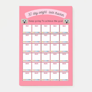 30 Day Weight Loss and Habit Tracker Planner Post-it Notes