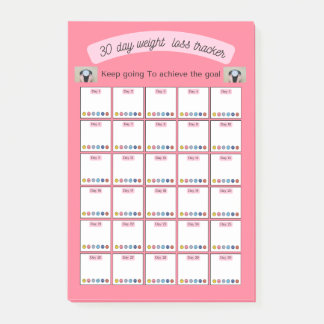 30 Day Weight Loss and Habit Tracker Planner Post-it Notes
