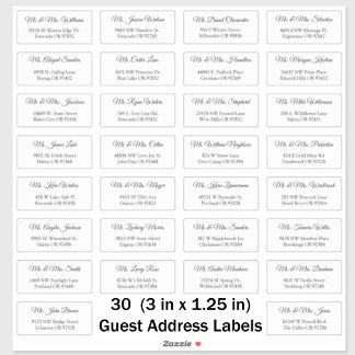 30 Elegant Wedding Guest Address Labels 