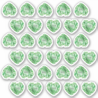30 Emerald Heart Watercolor Add Monogram Wedding