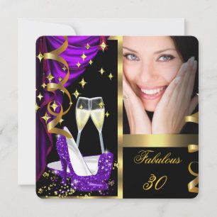 30 Fabulous & Fantastic Purple Champagne Party 4 Invitation