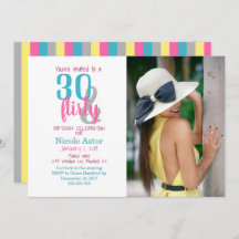 30 & Flirty 30th Birthday Invitation