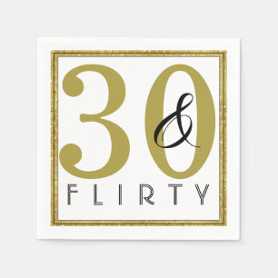 30 & Flirty 30th Birthday Party Napkin