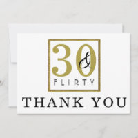 30 & Flirty 30th Birthday Party Thank You Card