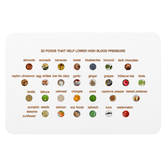 30 Foods help lower high blood pressure naturally Magnet (Horizontal)