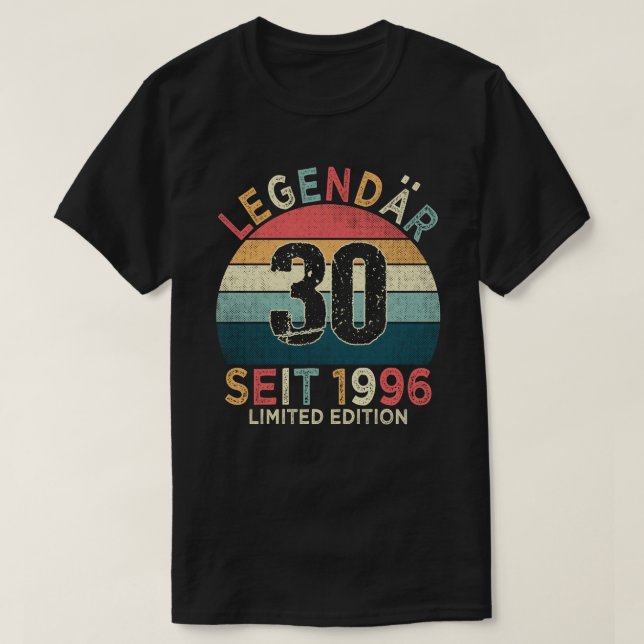 30. Geburtstag Legendär Seit 1996 Jahrgang T-Shirt (Design Front)
