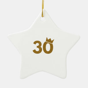 30 Gold Crown - 30th Birthday Gifts Ceramic Ornament
