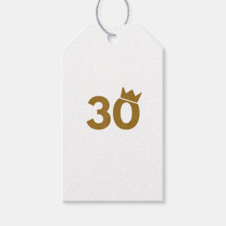 30 Gold Crown - 30th Birthday Gifts Gift Tags